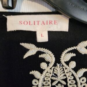 Solitaire Black and Cream Embroidered Top